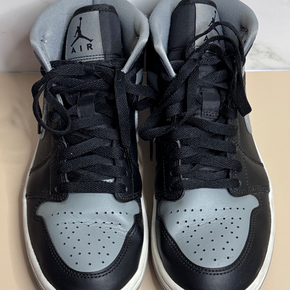 Authentic Air Jordan 1 Mid Shadow Black/Grey Women’s 7.5